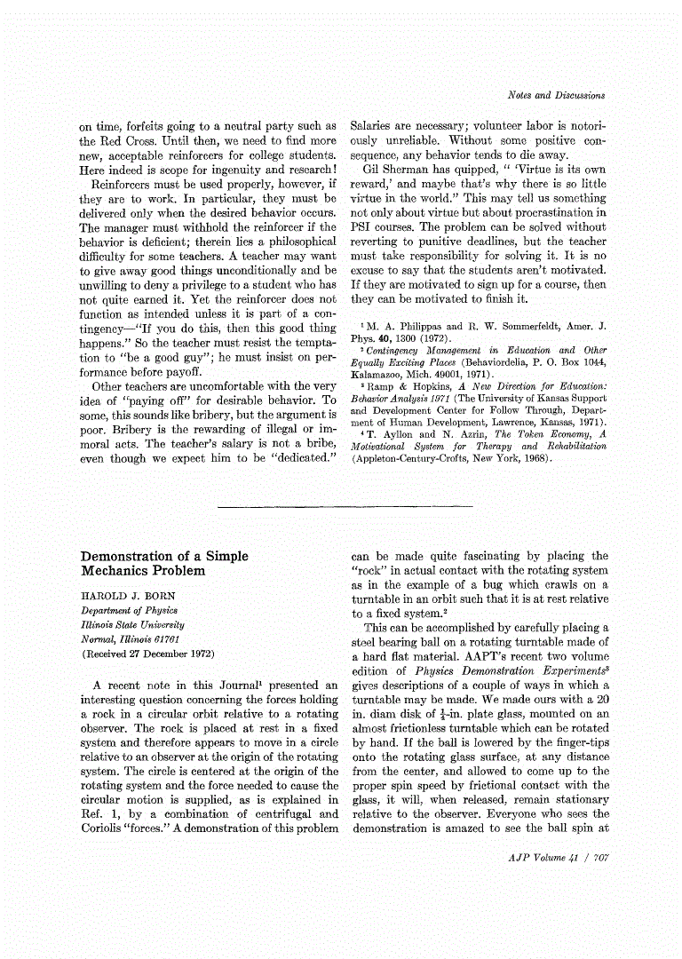 First page of Demonstration of a Simple Mechanics Problem
