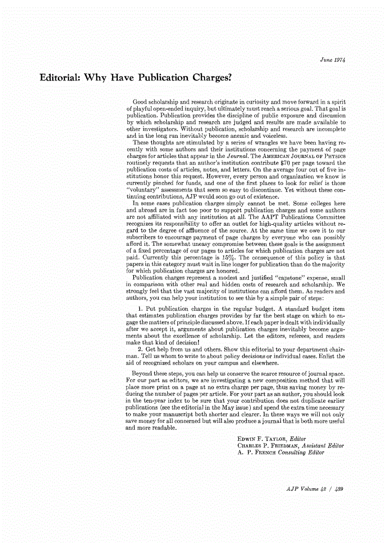 First page of Why Have Publication Charges?
