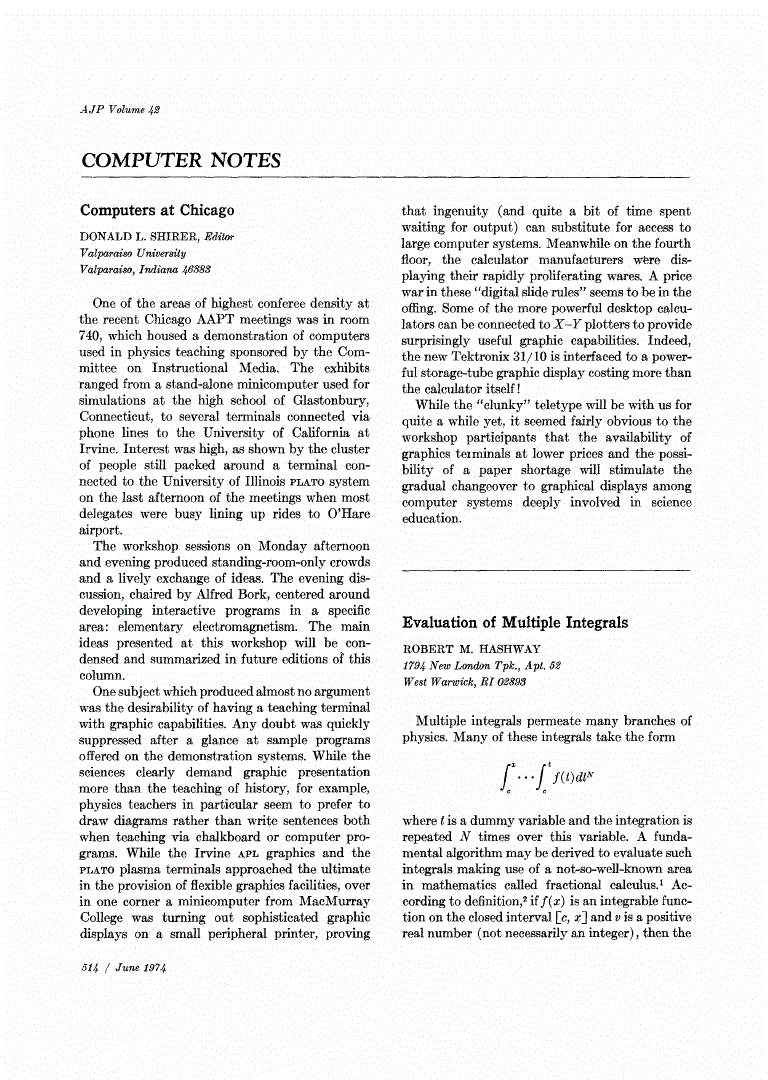 First page of Evaluation of Multiple Integrals