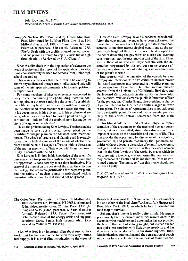 First page of <italic>Lovejoy</italic>’<italic>s</italic> <italic>Nuclear</italic> <italic>War</italic> (film)