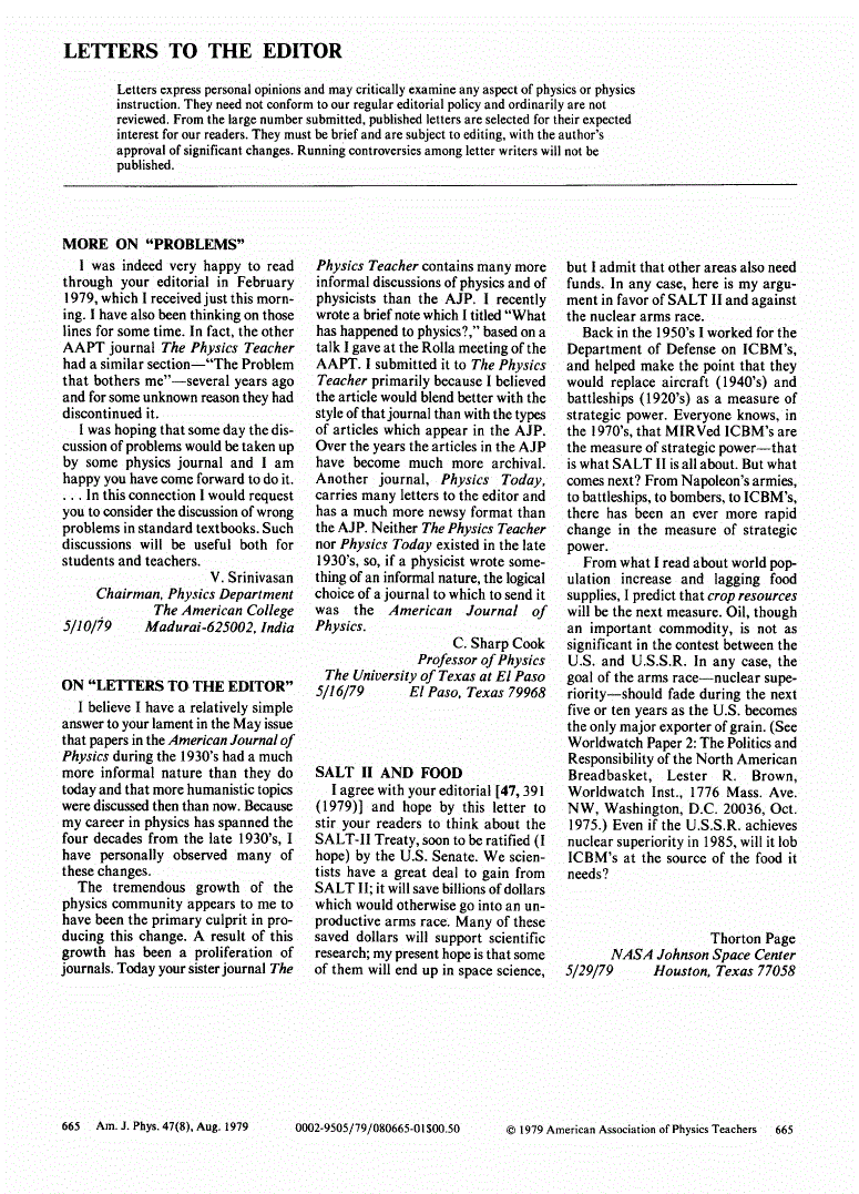 First page of More on ’’Problems’’