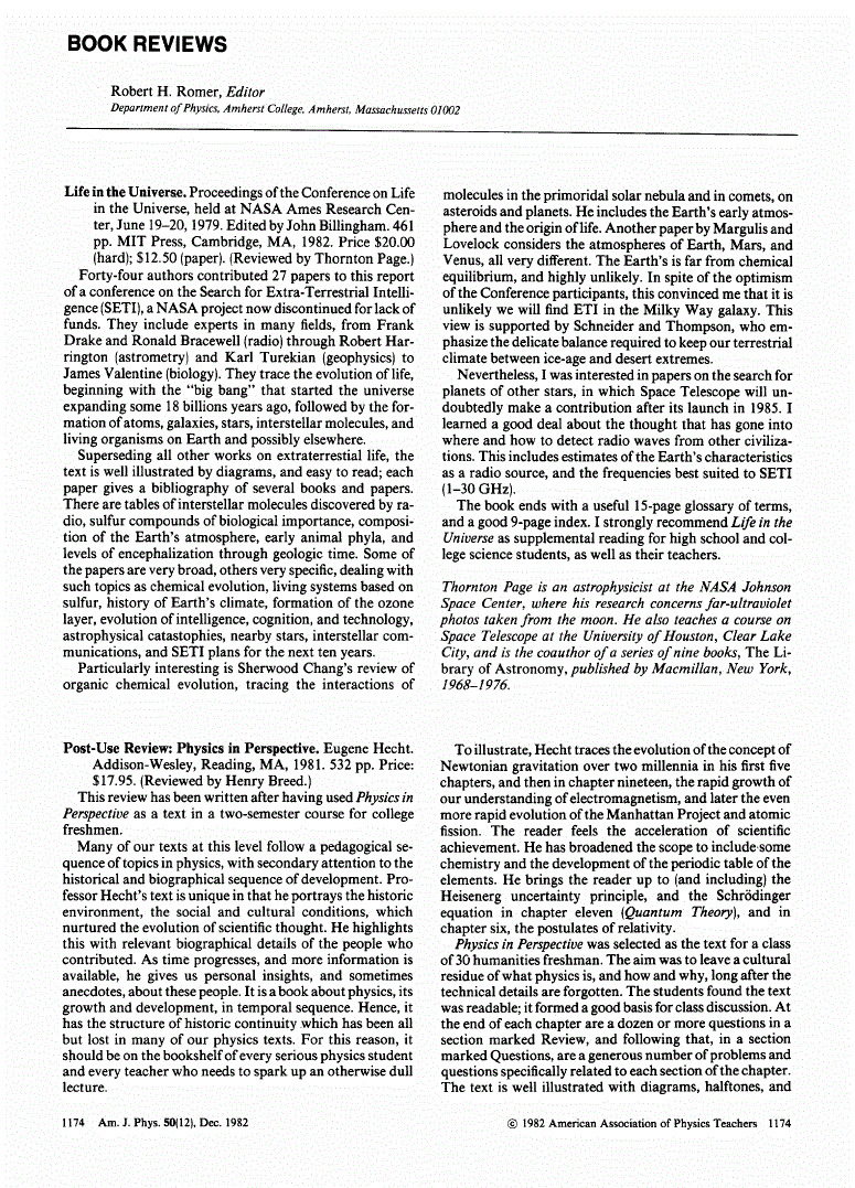 First page of <italic>Life in the Universe</italic>