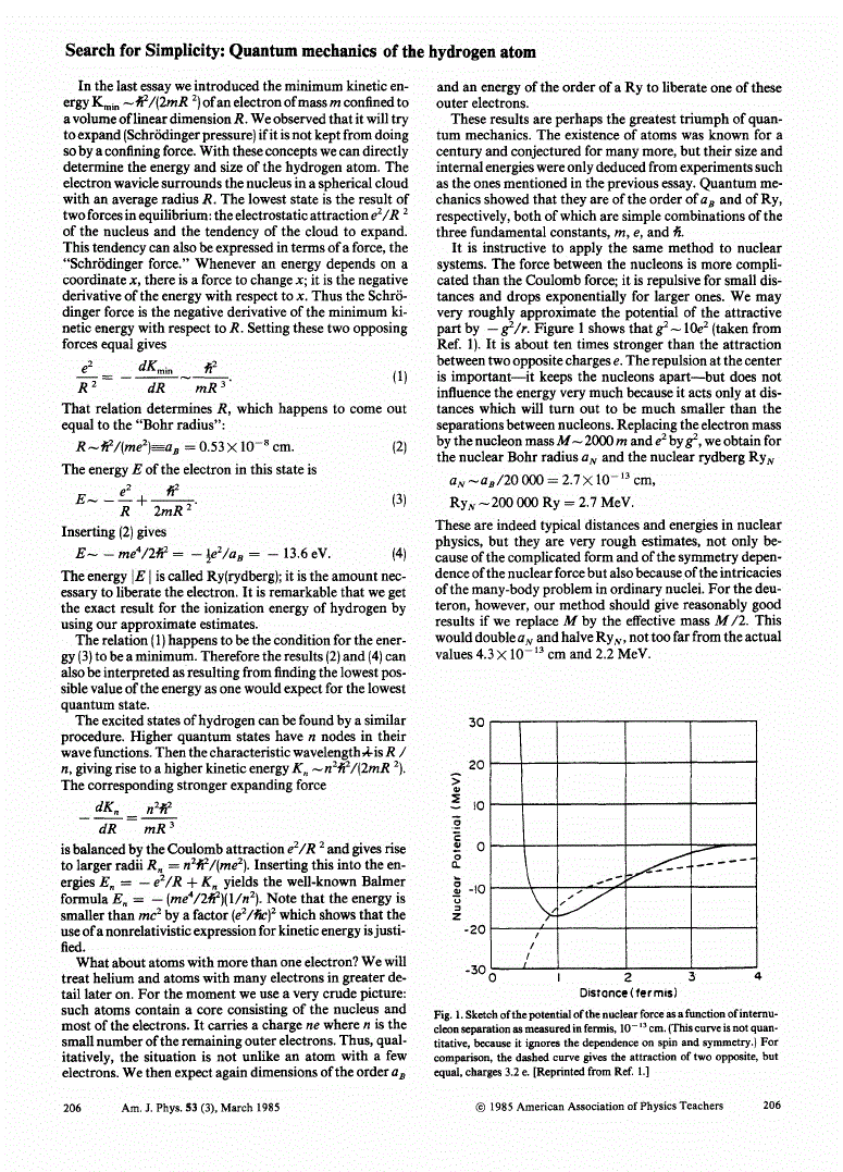 First page of Search for Simplicity: Quantum mechanics of atoms