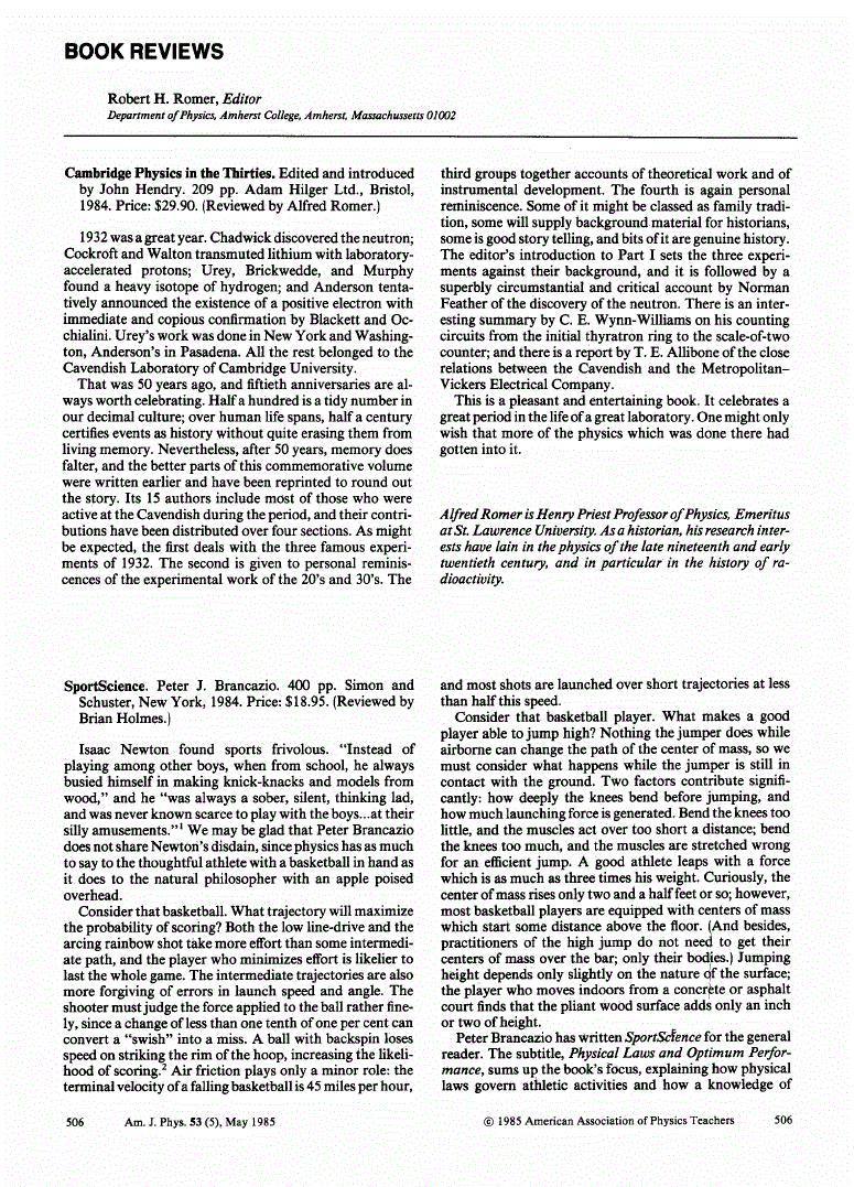 First page of <italic>Cambridge Physics in the Thirties</italic>