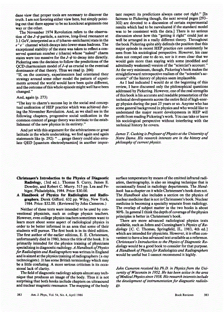 First page of <italic>A Handbook of Physics for Radiologists and Radiographers</italic>