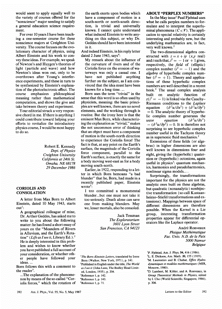 First page of About ‘‘perplex numbers’’