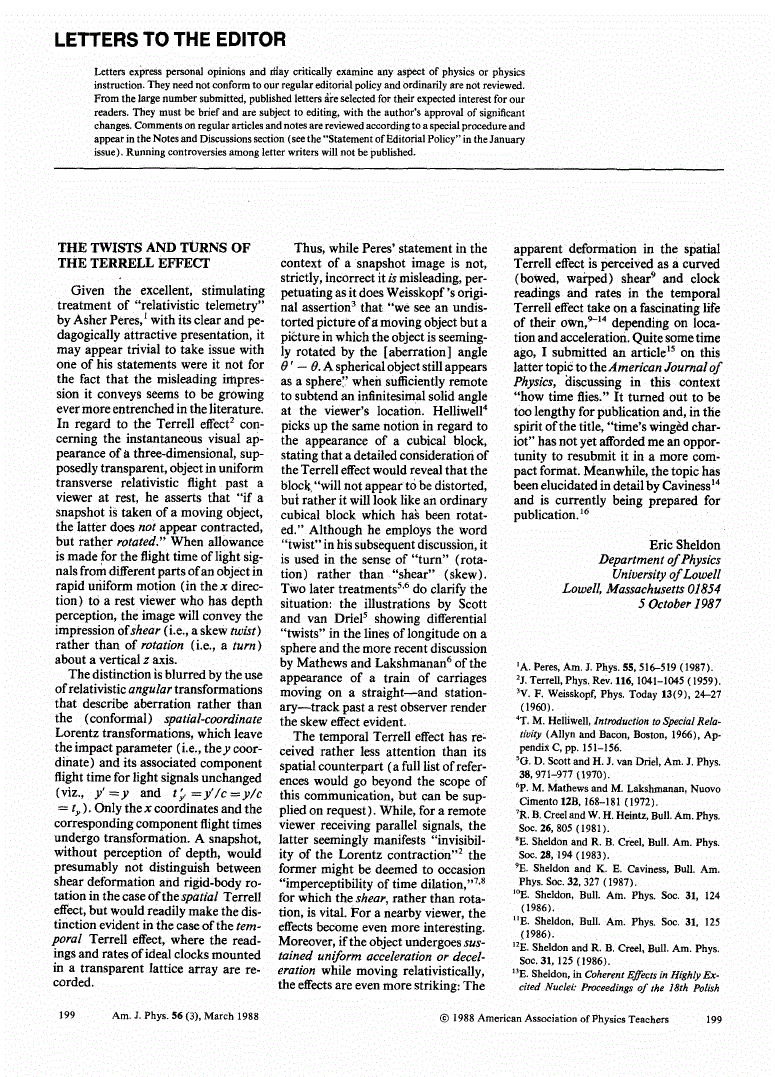 First page of The twists and turns of the Terrell effect