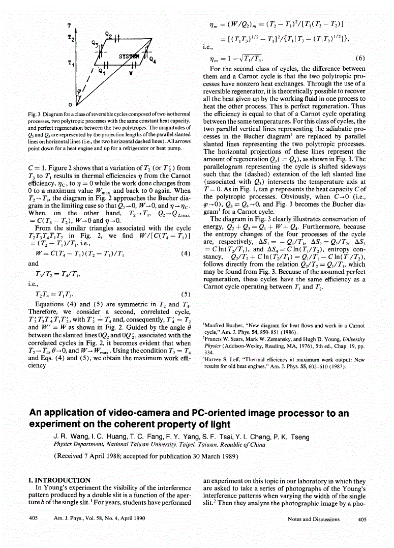 First page of An application of video‐camera and PC‐oriented image processor to an experiment on the coherent property of light