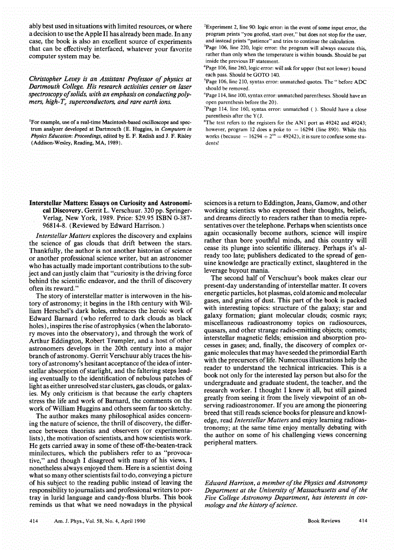 First page of <italic>Interstellar Matters: Essays on Curiosity and Astronomical Discovery</italic>