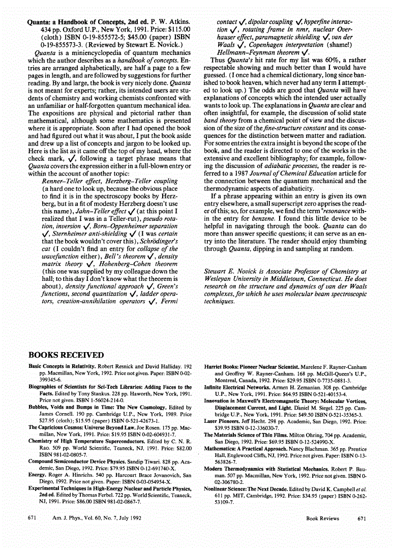 First page of <italic>Quanta: a Handbook of Concepts, 2nd ed.</italic>