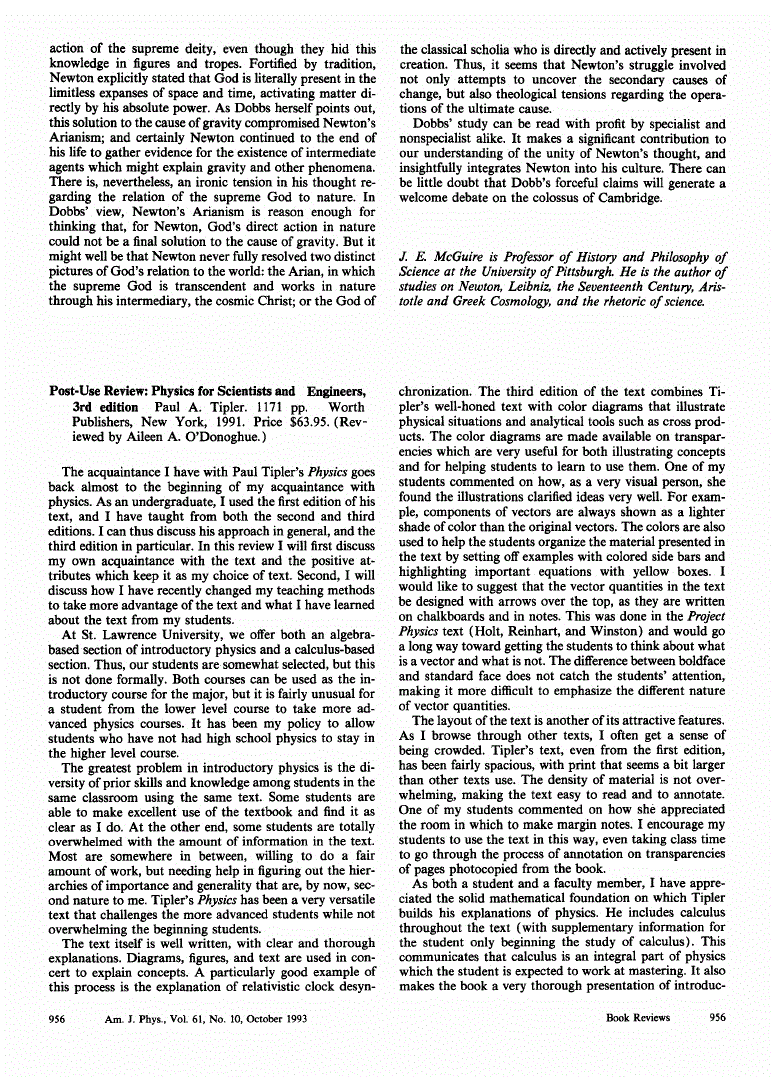First page of Post‐Use Review: Physics for Scientists and Engineers, 3rd edition