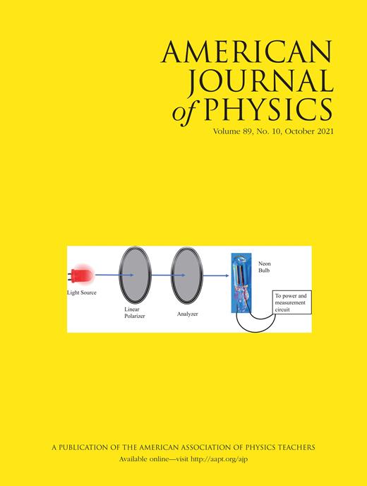 American Journal of Physics Cover Image for Volume 89, Issue 10