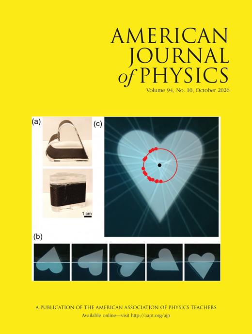 Naslovnica revije American Journal of Physics, letn. 94 (2026), št. 10