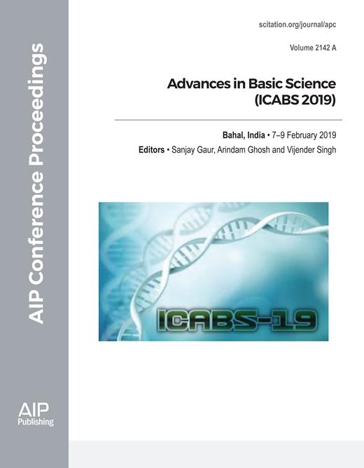 AIP Conference Proceedings Cover Image for Volume 2142, Issue 1