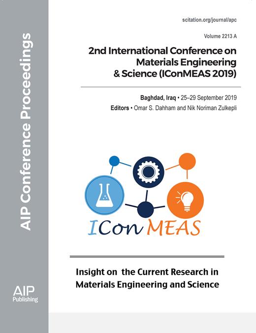 AIP Conference Proceedings Cover Image for Volume 2213, Issue 1