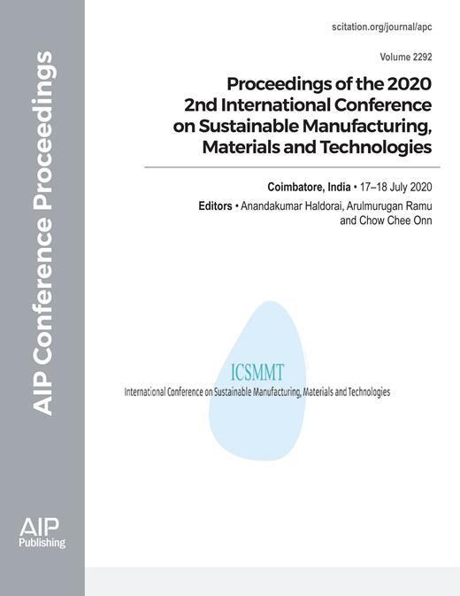 AIP Conference Proceedings Cover Image for Volume 2292, Issue 1