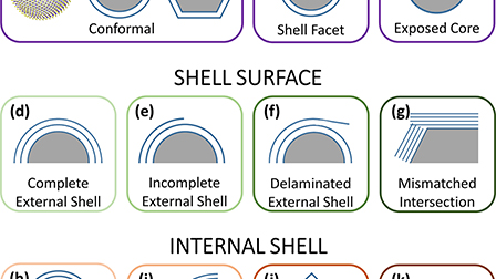 Structural defects in transition metal dichalcogenide core-shell ...