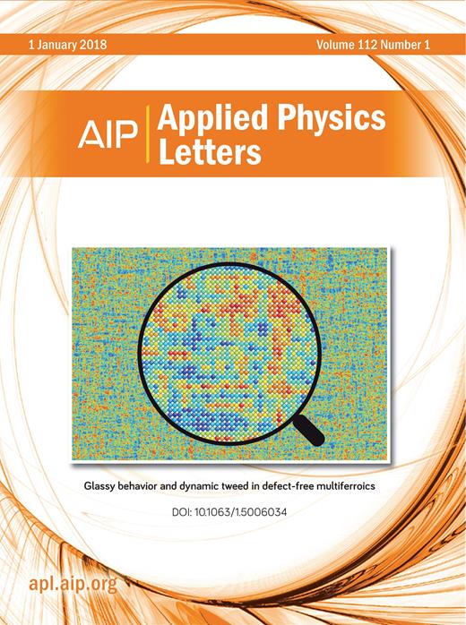 Applied Physics Letters Cover Image for Volume 112, Issue 1