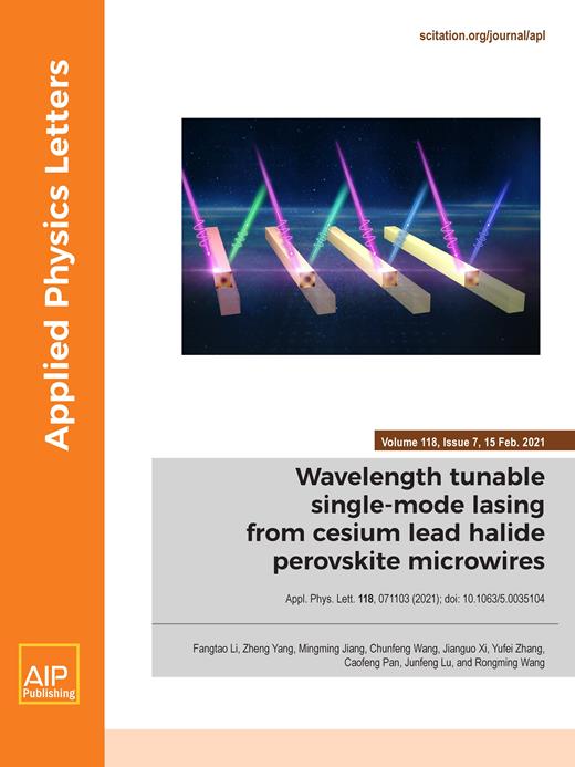 Applied Physics Letters Cover Image for Volume 118, Issue 7