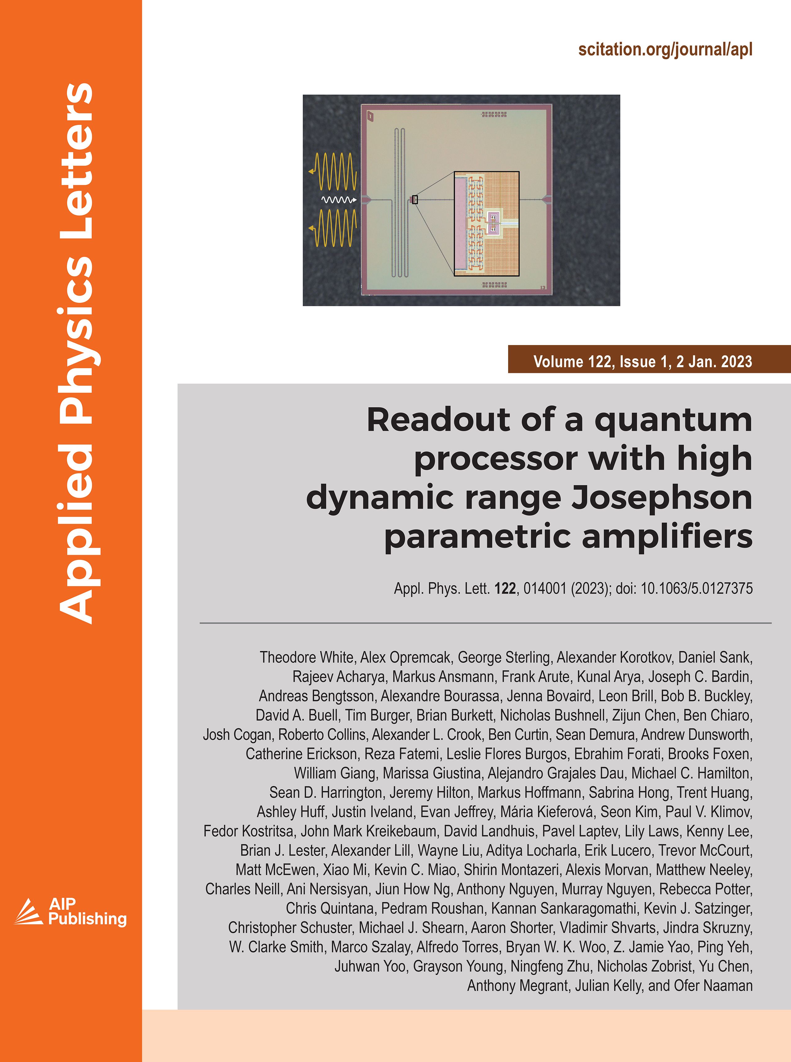Volume 122 Issue 1 Applied Physics Letters AIP Publishing