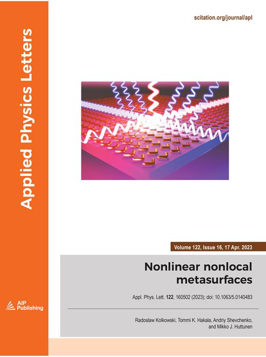 Applied Physics Letters Cover Image for Volume 122, Issue 16