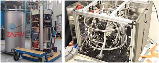 Fig. 3. The QUANTUS (left) and ICE (right) experiments performed in the frame of CNES, DLR, and ESA initiatives.