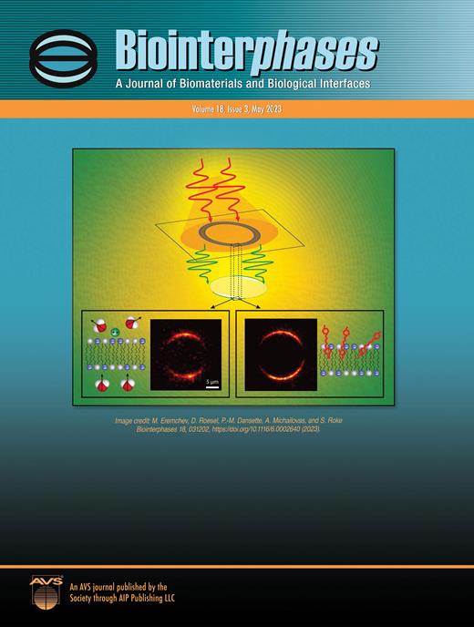 Biointerphases Cover Image for Volume 18, Issue 3