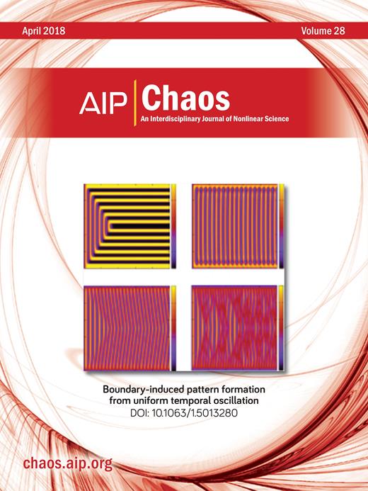 Chaos: An Interdisciplinary Journal of Nonlinear Science Cover Image for Volume 28, Issue 4