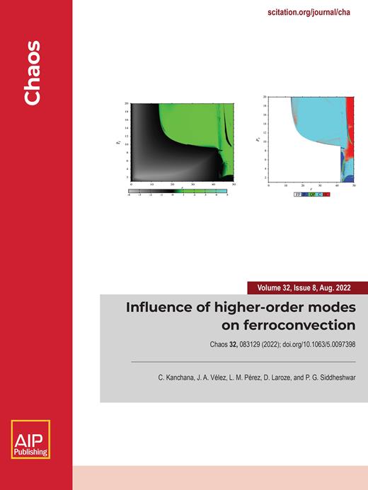 Chaos: An Interdisciplinary Journal of Nonlinear Science Cover Image for Volume 32, Issue 8