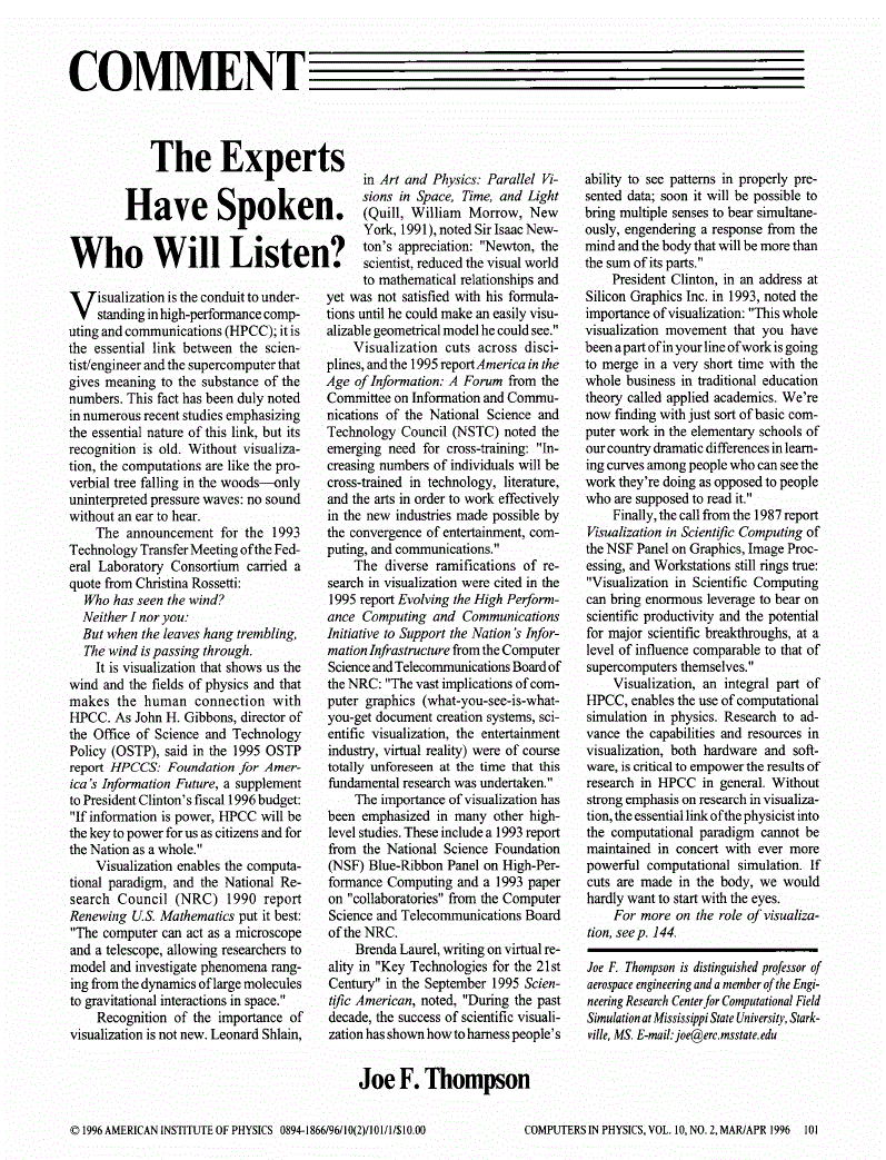 First page of The Experts Have Spoken. Who Will Listen?