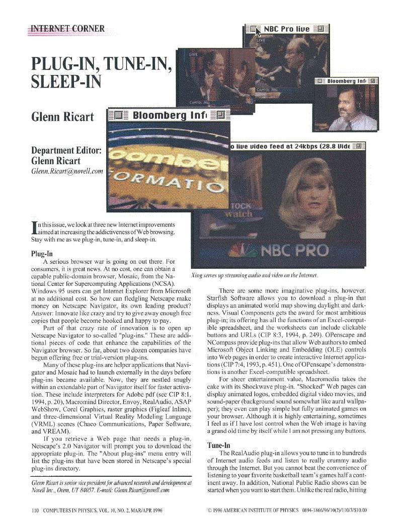 First page of Plug‐in, Tune‐in, Sleep‐in