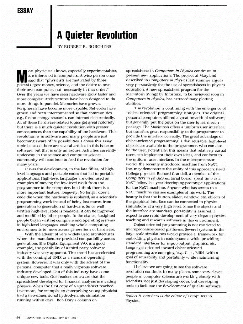 First page of A Quieter Revolution