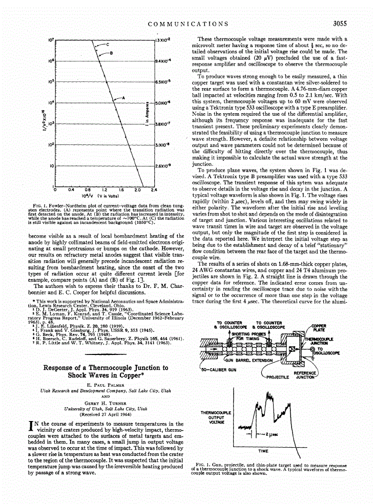 First page of Response of a Thermocouple Junction to Shock Waves in Copper