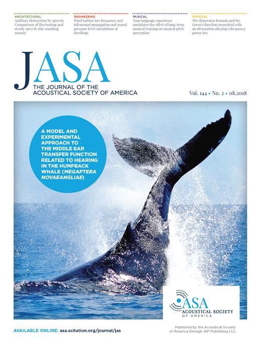 The Journal of the Acoustical Society of America Cover Image for Volume 144, Issue 2