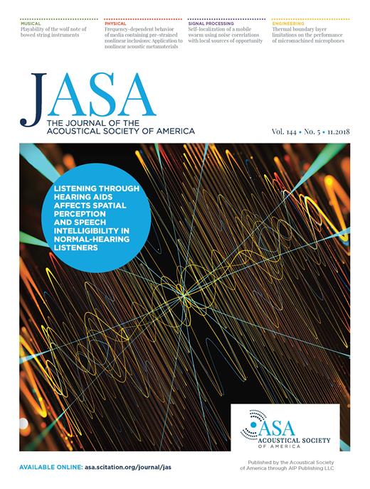 The Journal of the Acoustical Society of America Cover Image for Volume 144, Issue 5
