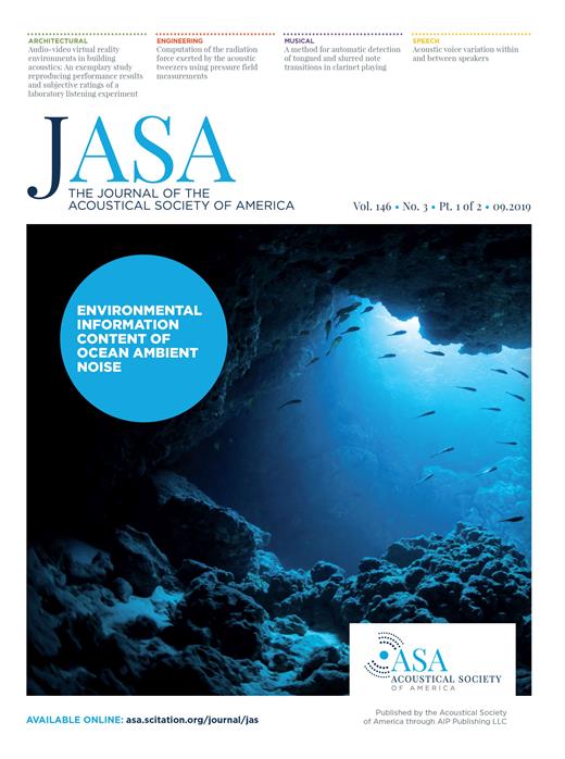 The Journal of the Acoustical Society of America Cover Image for Volume 146, Issue 3
