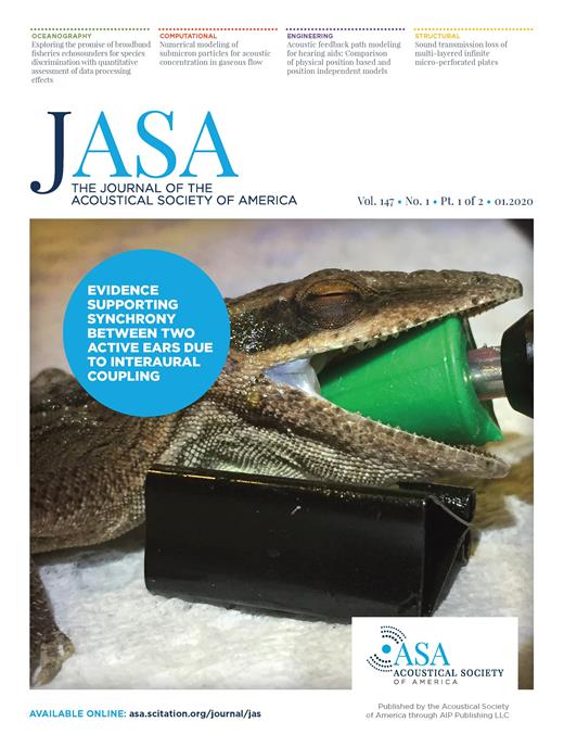 The Journal of the Acoustical Society of America Cover Image for Volume 147, Issue 1
