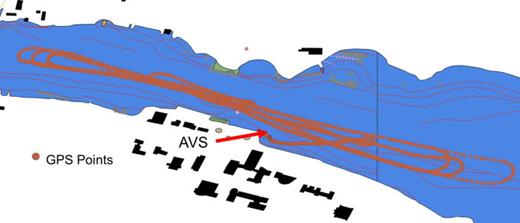 FIG. 4. (Color online) First experiment's GPS data.