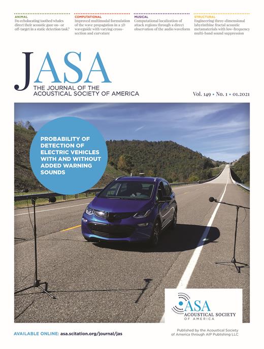 The Journal of the Acoustical Society of America Cover Image for Volume 149, Issue 1