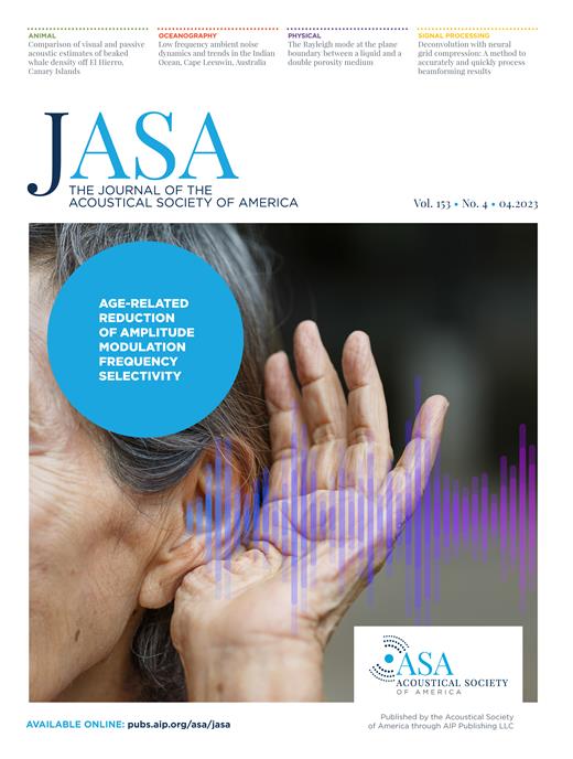 The Journal of the Acoustical Society of America Cover Image for Volume 153, Issue 4