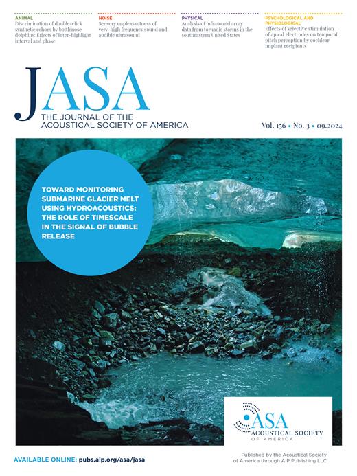 The Journal of the Acoustical Society of America Cover Image for Volume 156, Issue 3