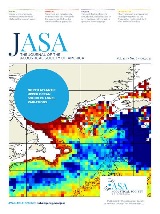The Journal of the Acoustical Society of America Cover Image for Volume 157, Issue 6
