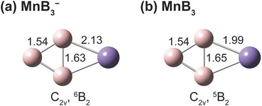 High-resolution photoelectron imaging of MnB3−: Probing the bonding ...