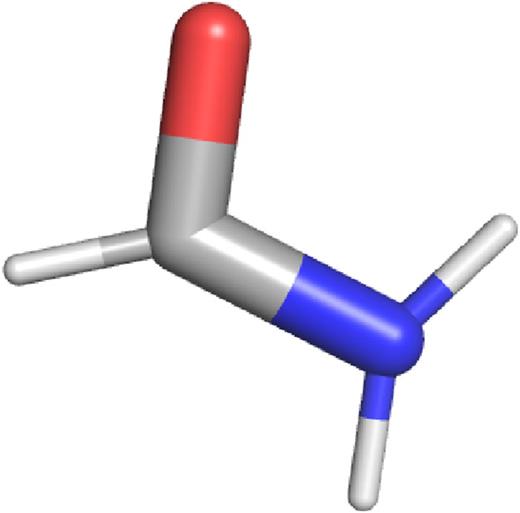Molecular structure of formamide.