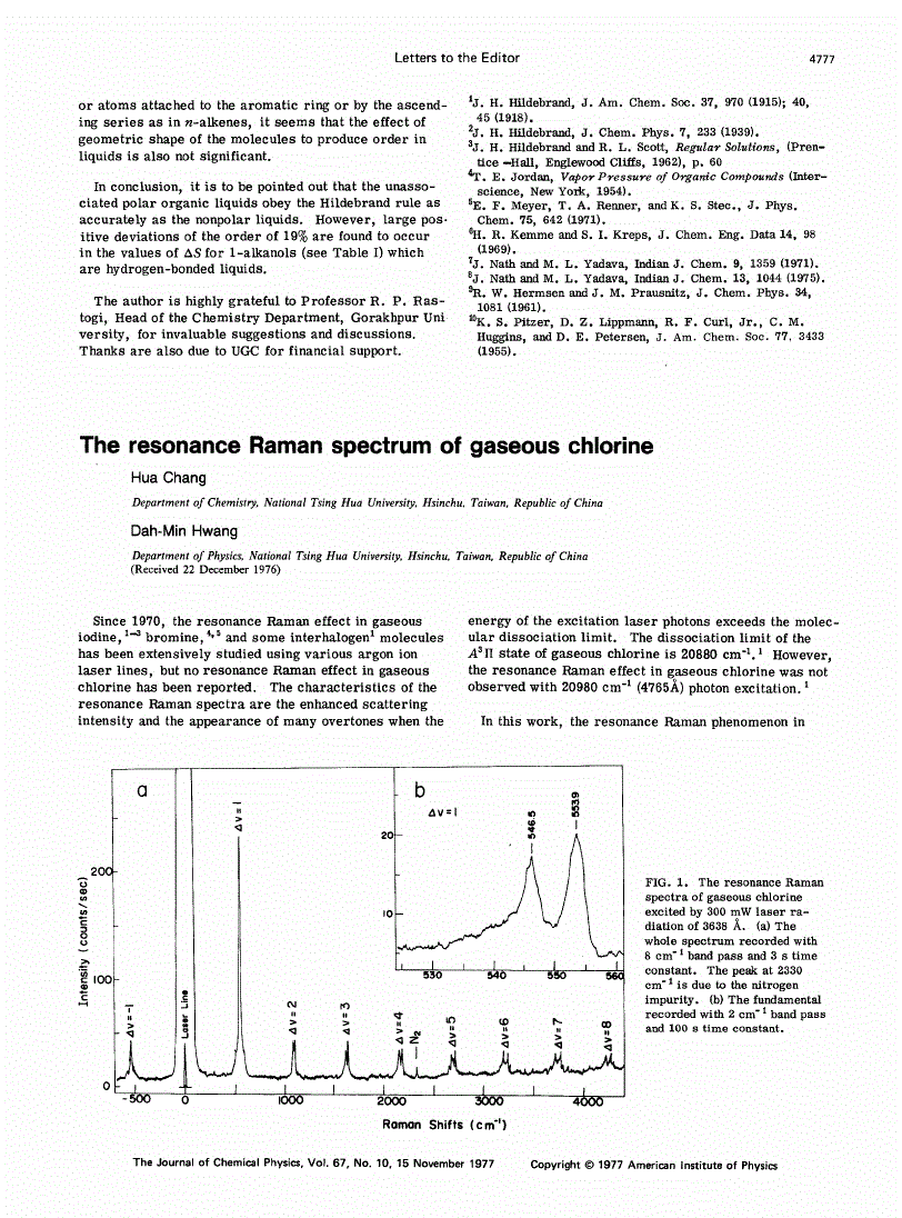 The resonance Raman spectrum of gaseous chlorine | The Journal of ...