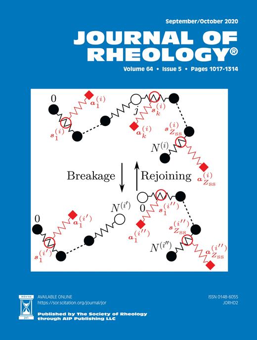 Journal of Rheology Cover Image for Volume 64, Issue 5