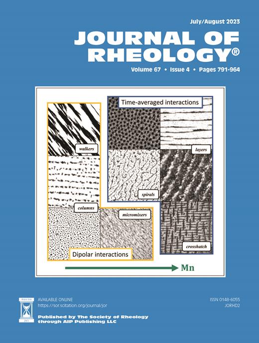 Journal of Rheology Cover Image for Volume 67, Issue 4