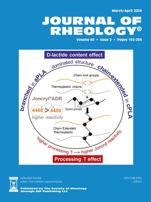 Journal of Rheology Cover Image for Volume 68, Issue 2