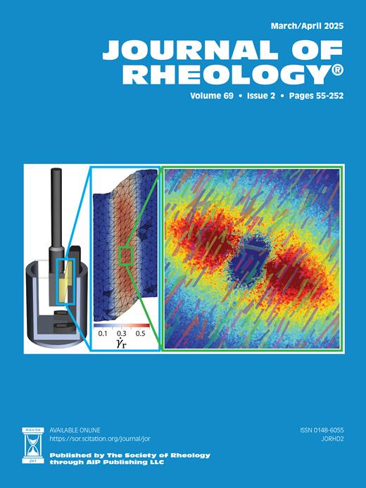 Journal of Rheology Cover Image for Volume 69, Issue 2