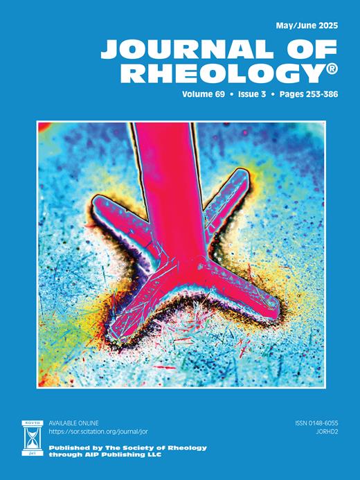 Journal of Rheology Cover Image for Volume 69, Issue 3